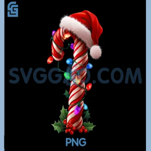 Candy Cane Christmas PNG, Design Xmas PNG