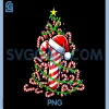 Candy Cane Christmas Tree PNG, Lights Santa PNG