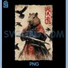 Capybara Samurai Graphic PNG, Japanese Warrior Anime PNG