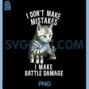 Cat Miniature Painter Battle Damage PNG, Funny Miniature Painting PNG