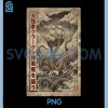 Cthulhu Kraken Vintage PNG, Japanese Sea Monster Newspaper Art PNG