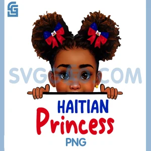 Haitian Princess PNG, Cute Melanin Haiti Flag PNG
