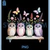 Cute Owl Lover Floral PNG, butterfly Nature Aesthetic PNG
