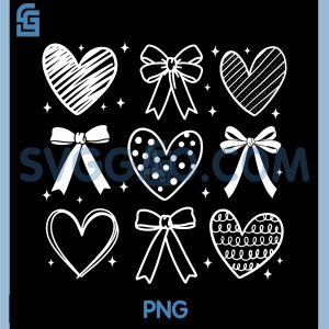 Cute Pink Heart Graphic PNG, Coquette Valentine PNG