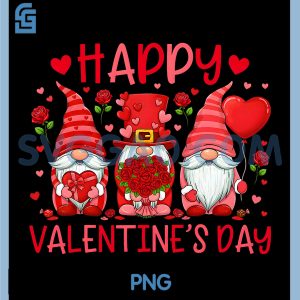 Cute Three Gnomes and Heart PNG, Happy Valentine's Day PNG