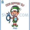 Tech Support Elf PNG, Group Matching Christmas Holiday PNG