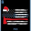 Fireman Santa American Flag PNG, Firefighter Christmas PNG