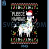 Fleece Feliz Navidad PNG, Funny Llama Ugly Christmas PNG