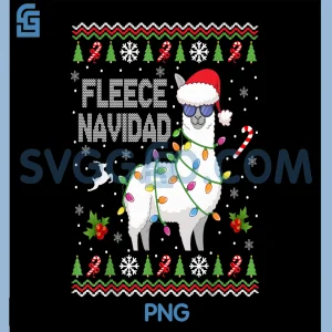 Fleece Feliz Navidad PNG, Funny Llama Ugly Christmas PNG