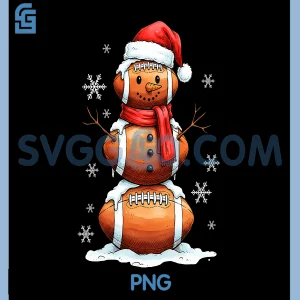 Football Snowman Christmas PNG, Holiday Sports Xmas PNG