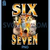 Six Seven Cat PNG, Meme Funny Bootleg Graphic PNG