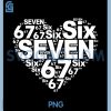Heart Matching Couples Valentines PNG, Funny 67 Meme Six Seven PNG