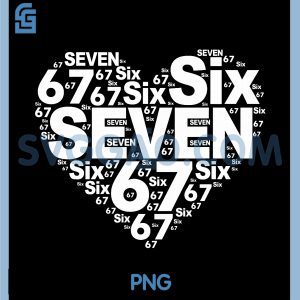 Heart Matching Couples Valentines PNG, Funny 67 Meme Six Seven PNG
