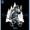 Bigfoot Firefighter PNG, Sasquatch Design PNG