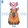 Capybara Axolotl Kawaii PNG, Animal Lover PNG 2 Capybara Axolotl Kawaii PNG, Animal Lover PNG
