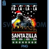 Christmas Santazilla Japanese PNG, Monster Dinosaur PNG