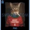 Christmas Smoking Cat PNG, Cat Xmas Fun PNG
