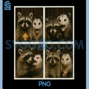 Possum And Raccoon PNG, Photobooth Selfie Trash Feral PNG
