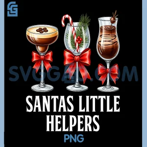 Santas Little Helper PNG, Martini Cocktail Merry Christmas PNG