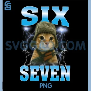 Saying 67 Cats Tummy PNG, Ache Survivor Cat Meme Six Seven PNG