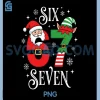 6 7 Elf Santa Christmas PNG, Funny Six Seven 67 Meme PNG