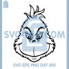 Angry Grinch Face Art SVG, Mean Christmas Villain Iconic SVG