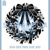 Vintage Christmas Wreath Bow SVG, Holiday Floral Frame SVG