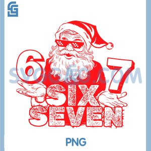 6 7 Christmas Fun PNG, 67 Santa Six Seven Christmas PNG