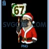 Santa Pug Six Seven PNG, Funny Christmas Dog PNG