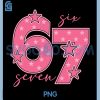 Six Seven Cute Number PNG, Pink Star Design PNG
