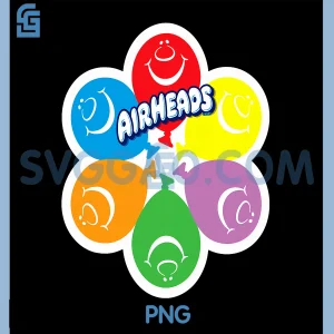 Airheads Candy Flower PNG, Colorful Smiling Candy Design PNG