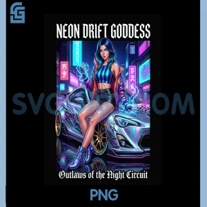 Anime Drift Girl JDM Sports Car PNG, Cyberpunk Street Racing PNG