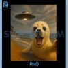 Baby Seal UFO Selfie PNG, Funny Invasion Alien Sarcastic Pun PNG