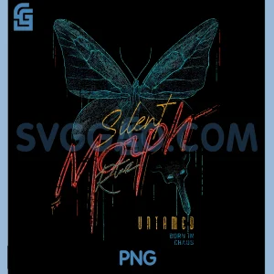 Silent Morph Butterfly Art PNG, Dark Streetwear Vintage Design PNG