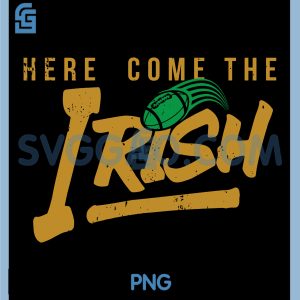 Here Come The Irish Football PNG, Vintage Sports Team Design PNG