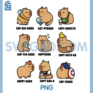 Hilarious Capybara Puns PNG, Adorable, Snuggly & Chill Animal PNG