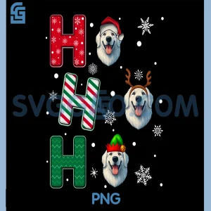Ho Ho Ho Great Pyrenees Dog PNG, Christmas Santa PNG, Elf Xmas PNG