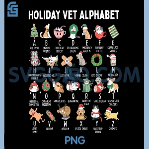 Holiday Vet Alphabet PNG, Veterinary Medicine Christmas Vet Med PNG