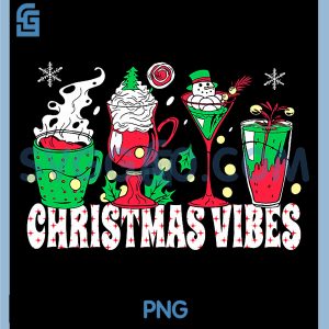 Christmas Vibes Drinks PNG, Cute Holiday Cocktail Cups PNG