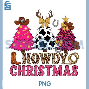 Howdy Christmas Tree PNG, Cowboy Hat Funny PNG