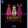 Howdy Christmas PNG, Western Cow Print Tree PNG, Leopard Cowgirl Xmas PNG
