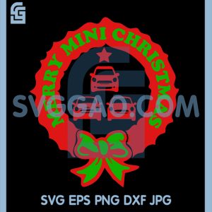 Merry Mini Christmas SVG, Mini Cooper SVG