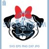 Pug with Red Hair Bow SVG, Pug Love SVG