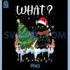 Black Cat Pushing Christmas Tree Over Cat What PNG, Funny Xmas PNG