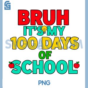 Bruh Its My 100 Days of School PNG, Funny Student Design PNG