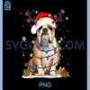 Bulldog Dog Tree Christmas PNG, Lights Xmas PNG