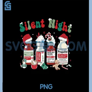 Silent Night Nurse PNG, Funny Medical Christmas PNG