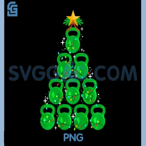 Christmas Tree Kettlebell PNG, Xmas Gym Workout PNG, Fitness Exercise PNG