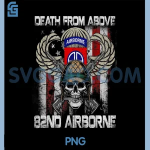 Death From Above 82nd PNG, Airborne Division Veteran Vintage Flag PNG