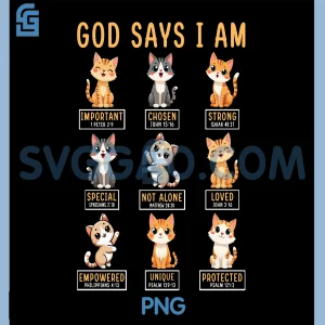 God Says I Am Kitten Cat PNG, Funny Cats Bible Verse Christian PNG